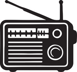 retro radio isolated on white
