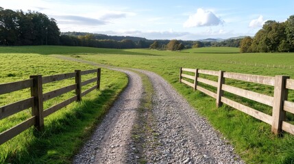 Fototapeta premium Gravel Path Through Rural Landscape