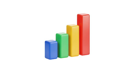 Colorful business graph chart showing growth and success in data analysis on black background render image png on transparent background