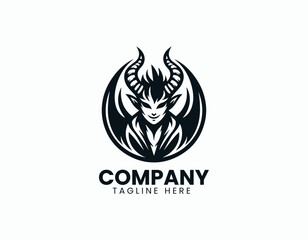 Mysterious Demon Boy Dark Charisma Gothic Illustration Vector Logo Design