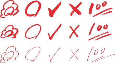 テストの採点に使えるマーク