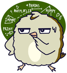 The nerd owl is thinking.
