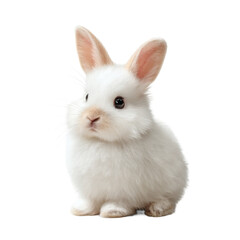 Fototapeta premium [Transparent Background PNG]Adorable Baby White Rabbit Portrait