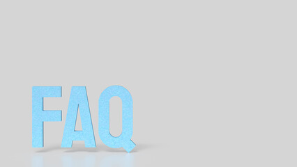 The Blue FAQ on white background 3d Rendering..