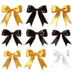 [Transparent Background PNG]Collection of Satin Ribbons Bows