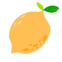 Bright Lemon Illustration with Transparent Background