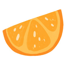 Bright Orange Slice Illustration with Transparent Background