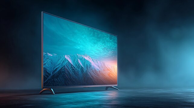 Lone television in spacious, uncluttered frame, offering clear aesthetic for contemporary product or lifestyle visuals.