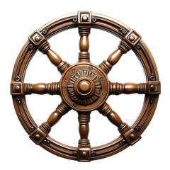 [Transparent Background PNG]Vintage Wooden Decorative Steering Wheel