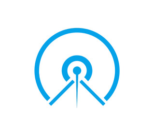 blue pin isolated on white background