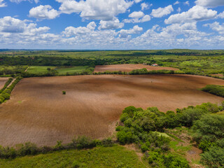 Vista aerea de area rural do nordeste