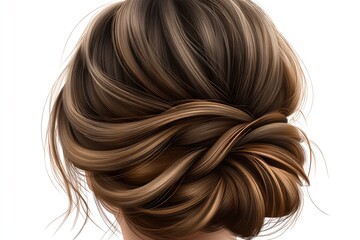 Fototapeta premium Detailed image of a styled updo hairstyle.