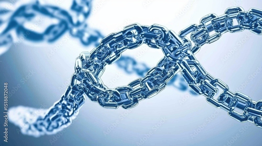 Poster an intricate and interconnected dna molecule structure represented by a double helix chain pattern w