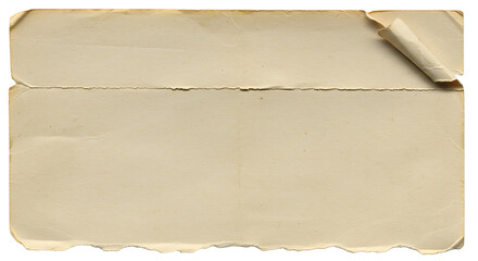 Aged Torn Paper Sheet with Crinkled Edges