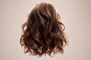Naklejka premium Wavy brown hair styled in curls.