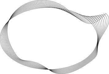 Oval, ellipse line blending with fluid forms. Design element