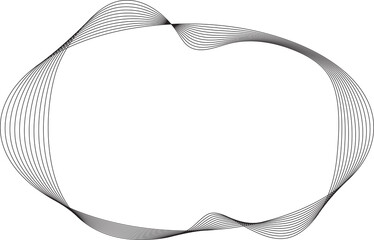 Oval, ellipse line blending with fluid forms. Design element
