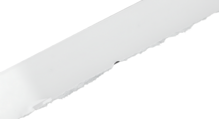 Diagonal Torn Piece of White Paper with Irregular Edge