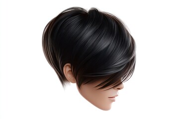 Naklejka premium Close-up profile view of a stylized female head.