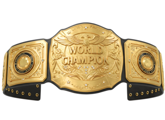 Gold world championship wrestling belt isolated on transparent background
