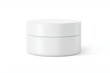 Modern Minimalist Cosmetic Cream Jar: Unbranded White Skincare Packaging for Organic Beauty and Wellness Photography