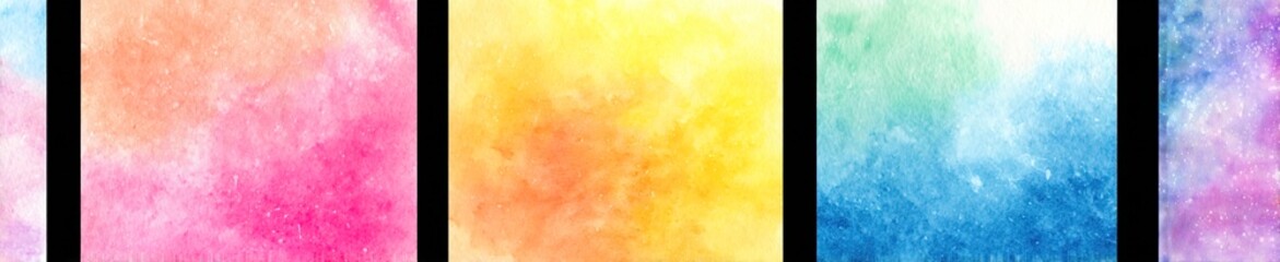 Set of light colorful vector watercolor vertical backgrounds for poster, banner or flyer. High quality