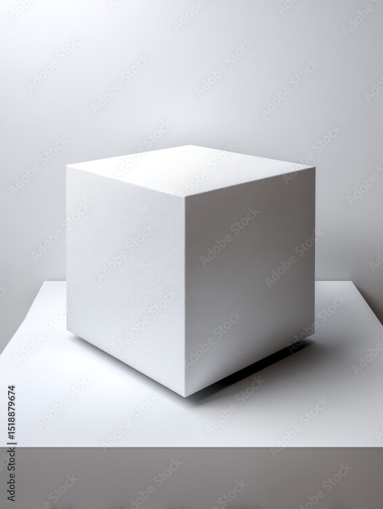 Aufkleber white cube mockup for packaging presentation and branding display on blank background