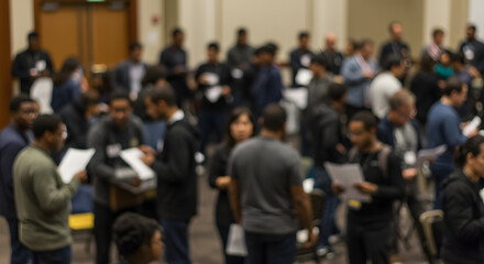 Diverse Group of Professionals Engaging in Networking Event at a Business Conference