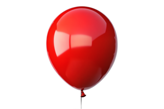 [Transparent Background PNG]Single Red Balloon on White Background
