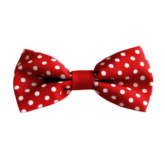 [Transparent Background PNG]Red Bow Tie with White Polka Dots