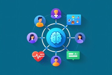 AI-Powered Healthcare Network Connecting Patients, Doctors, and Data for Enhanced Care