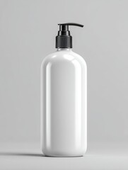 White Bottle Mockup for Packaging Design on Minimal Background