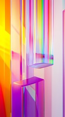 Digital technology colorful neon abstract curve illustration poster background