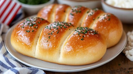 Freshly baked bread rolls