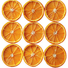 Obraz premium [Transparent Background PNG]Orange Slices Pattern on White Background