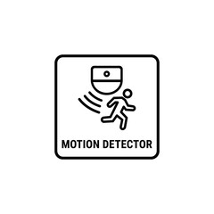 motion detector outline icon or motion detector label vector isolated. Best motion detector outline icon for websites, product packaging, and more about motion detector product.