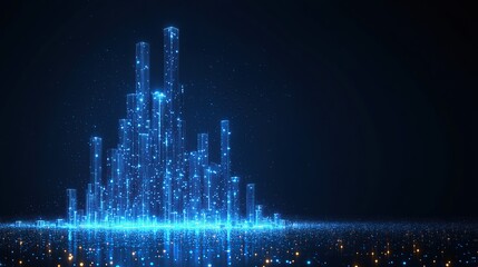 Futuristic digital city skyline