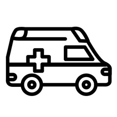 Simple icon of an ambulance. Icon Vector. Monochrome.