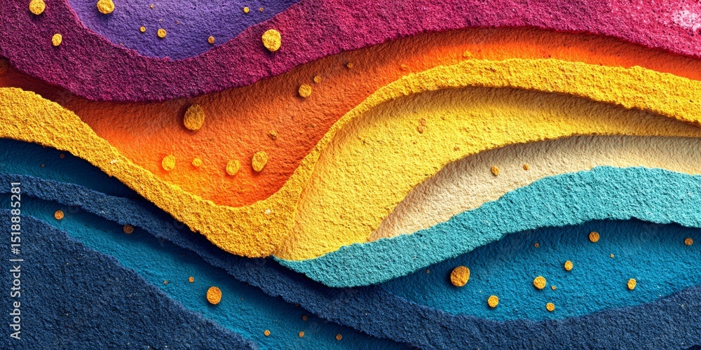 Poster colorful abstract design with flowing textures and vibrant patterns in waves
