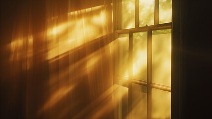 The light of the sun is coming into the room through the window.