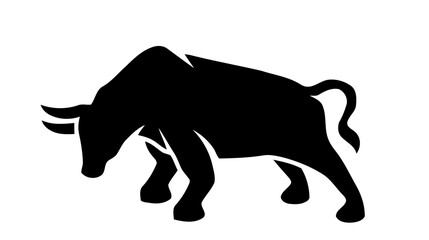vector silhouette of a bull