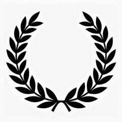 Single Laurel Wreath Vector Icon: Bold Black Outline & Flat Colors, Ideal for Achievement Badges, Award Ceremony Invitations & Graduation Announcement Designs.
