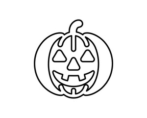 Jack o' Lantern Pumpkin Face Outline Vector for Halloween
