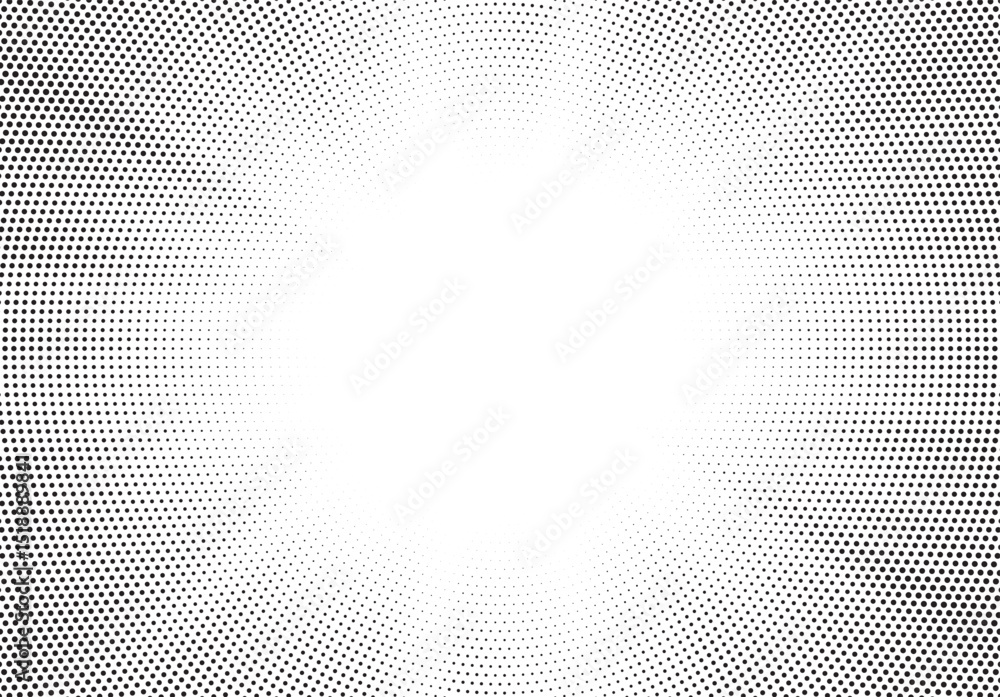 Aufkleber Halftone gradient sun rays pattern. Abstract halftone vector dots background. monochrome dots pattern. Vector background in comic book style with sunburst rays and halftone. Retro pop art design.