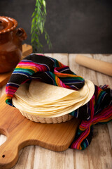 Tortillas de Harina, also called wheat tortilla, is a flat bread made with wheat flour and lard or butter, without yeast, and widely consumed daily in Mexico, especially in the north of the country.