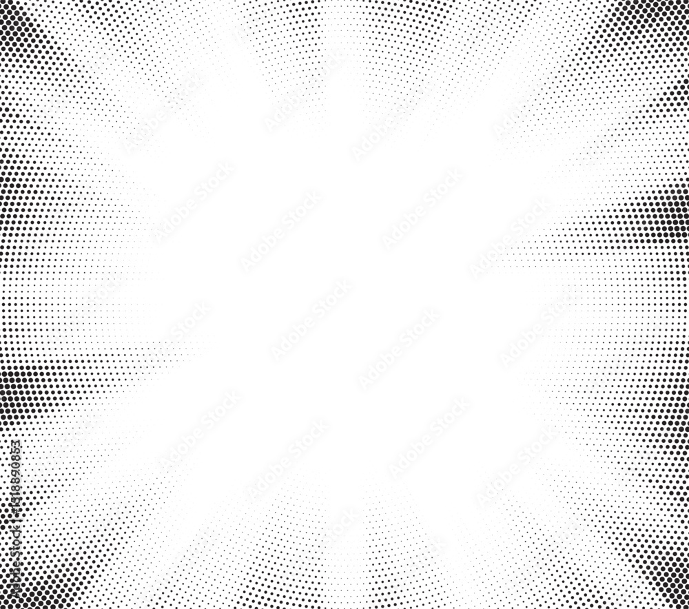 Poster Transparent PNG available Halftone gradient sun rays pattern. Abstract halftone vector dots background. monochrome dots pattern. Vector background in comic book style with sunburst rays and halftone. 