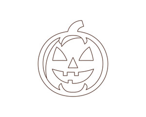 Jack o' Lantern Pumpkin Face Outline Vector for Halloween