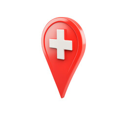 Obraz premium Switzerland flag location pin