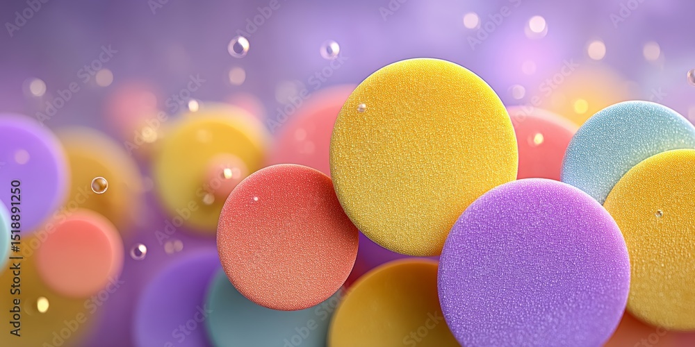 Aufkleber vibrant gradient background with layered colorful circles and bubbles in soft focus