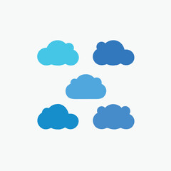 Minimalist clouds set. Great for web design, apps, children books, environmental graphics, weather icons